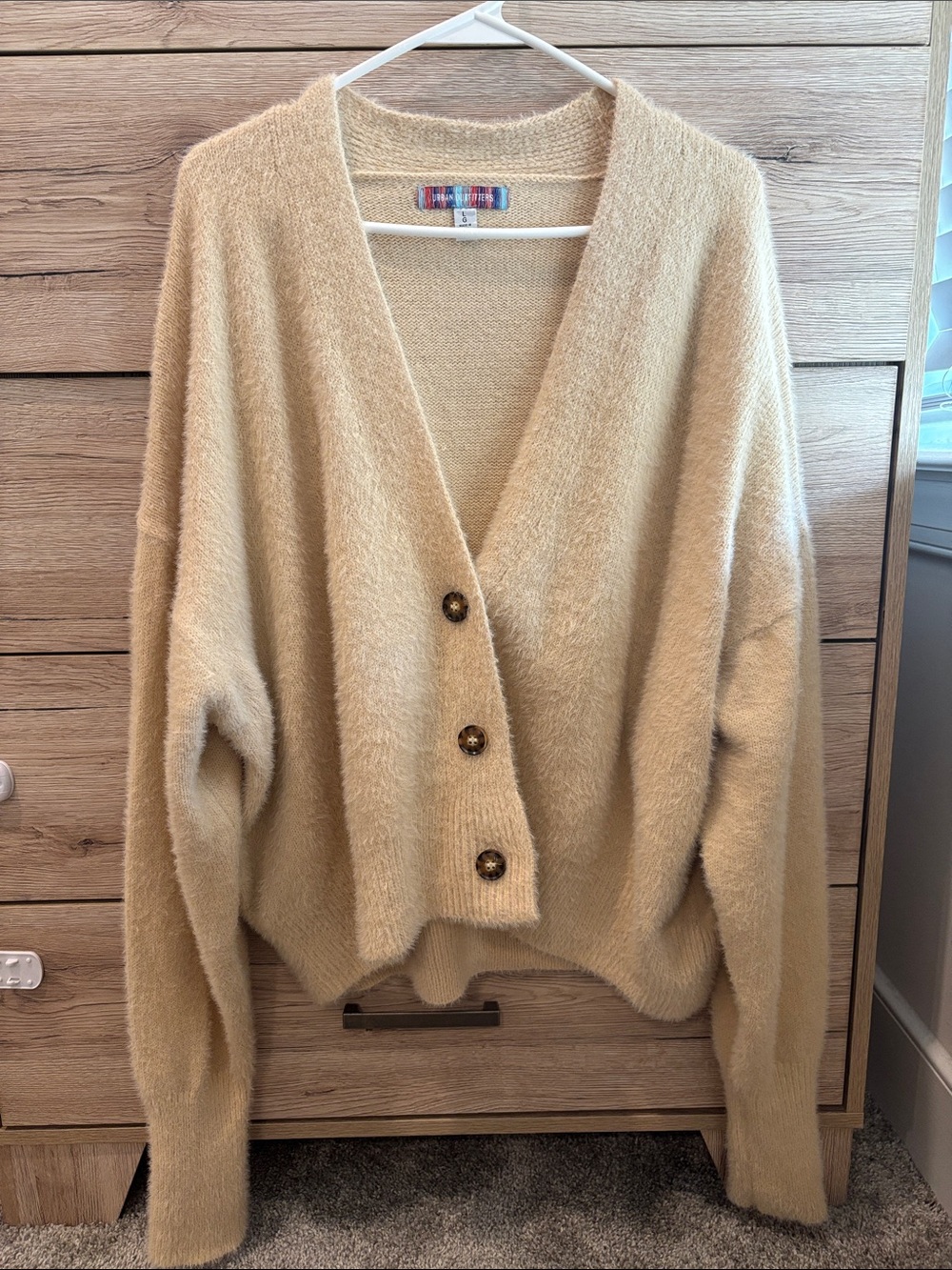 Urban Outfitters Cozy Button-Front Women's Sweater Cardigan - Cream